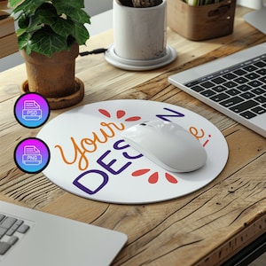 Round Mousepad Mockup | Editable Mousepad Mockup | Customizable Mousepad Mockup | Canva PNG and Smart Object PSD | Digital Download Mockup