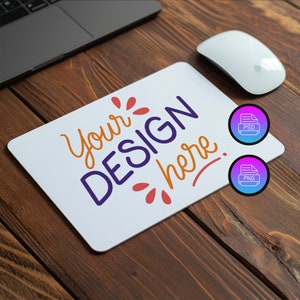 Rechteck Mousepad Mockup | Blanko Mousepad Mockup | Weiße Vorlage Mockup | Canva PNG und Smart Objekt PSD | Digitaler Download Mockup