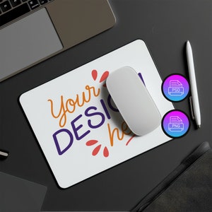 Rechteck Mousepad Mockup | Blanko Mousepad Mockup | Weiße Vorlage Mockup | Canva PNG und Smart Objekt PSD | Digitaler Download Mockup