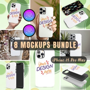 iPhone Tough Case Mockup Bundle | iPhone 14 Pro Max Mockups | Bearbeitbares Tough Case Mockup | Verwenden Sie Ihren eigenen Hintergrund | Smart Objekt PSD