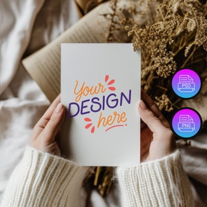 Mockup di invito a nozze / Mockup di biglietto d'invito 5x7.5 / Mockup di invito Boho / Mock di cancelleria per matrimoni / Canva PNG e oggetto intelligente PSD