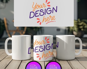 11oz Mug Mockup: PNG & Smart Object PSD