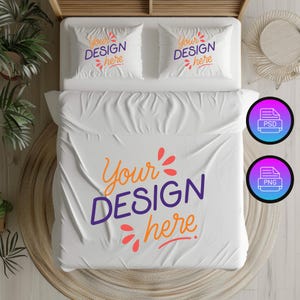 Bedding Set Mockup | Duvet Cover and Pillows Cover Mockup | Boho Bedding Set Mockup | Bedroom Mockup | PNG & Smart Object PSD