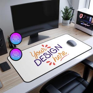 Desk Mat Mockup | 32 x 16 Inches Desk Mat Mockup | Mousepad Mockup | Canva PNG and Smart Object PSD | Digital Download Mockup