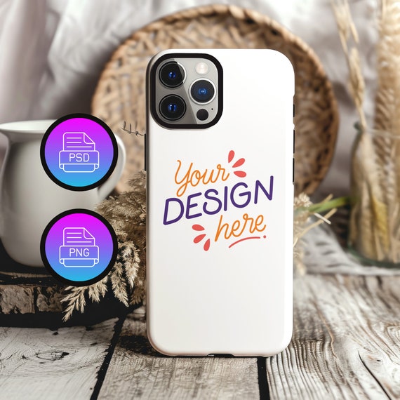 Iphone 15 Pro Tough Case Mockup: Editable Smart Object (PSD & PNG)
