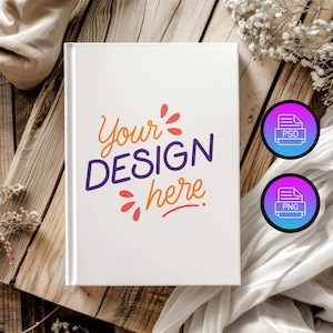 Hardcover Journal Mockup | 5.75x8 Inches Journal Mockup | Hard Backed Journal Mockup | Boho Journal Mockup | Smart Object PSD and PNG