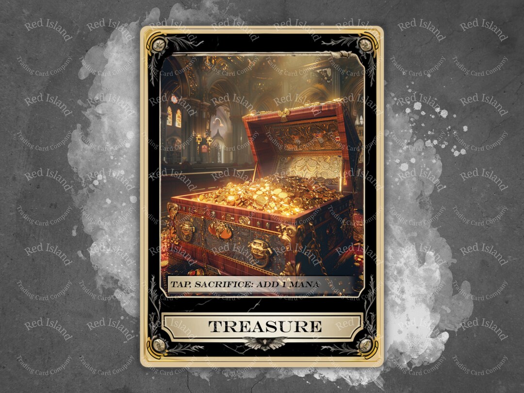 TREASURE Vibrant Fantasy Art Token for MTG and Other Trading Card Games ...