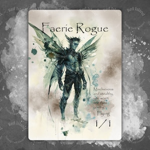 Achat spécial ! 3 x jetons d'art aquarelle FAERIE ROGUE FOIL pour les jeux de cartes et les autres jeux de cartes à collectionner, un seul jeton
