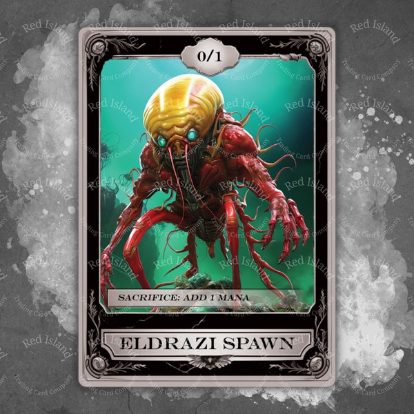 ELDRAZI SPAWN Vibrant Fantasy Art Token for MTG and other trading card games, Single Token