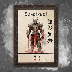 Jeton d'art japonais CONSTRUCT Sumi-E pour MTG et autres jeux de cartes à collectionner, jeton unique