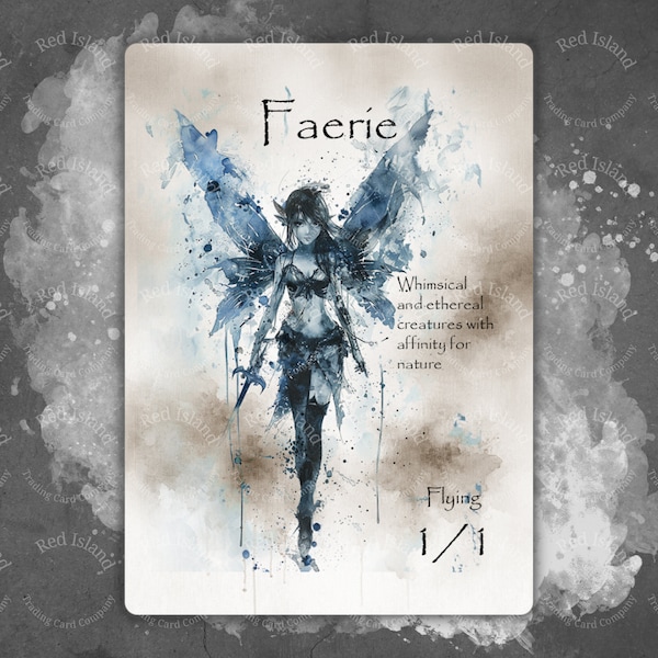 FAERIE Watercolor Art Token for MTG and other trading card games, Single Token