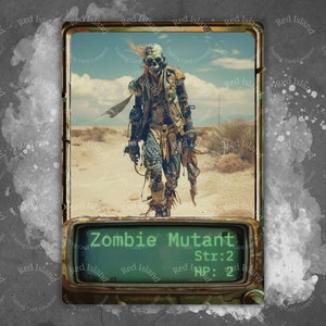 Achat spécial ! 3 x jetons ZOMBIE MUTANT inspirés de Fallout pour MTG et autres jeux de cartes à collectionner, un jeton