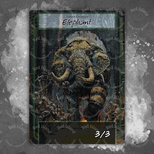 2 x jetons écologiques personnalisés Elephant MTG + livraison gratuite - Ligne de peinture à l'huile empâtement pour Modern Horizons 3 MH3