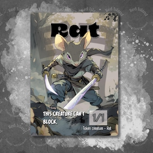 Special buy! 3 x RAT MTG Custom FOIL Token + Free Shipping - Manga Line for Test Play Decks
