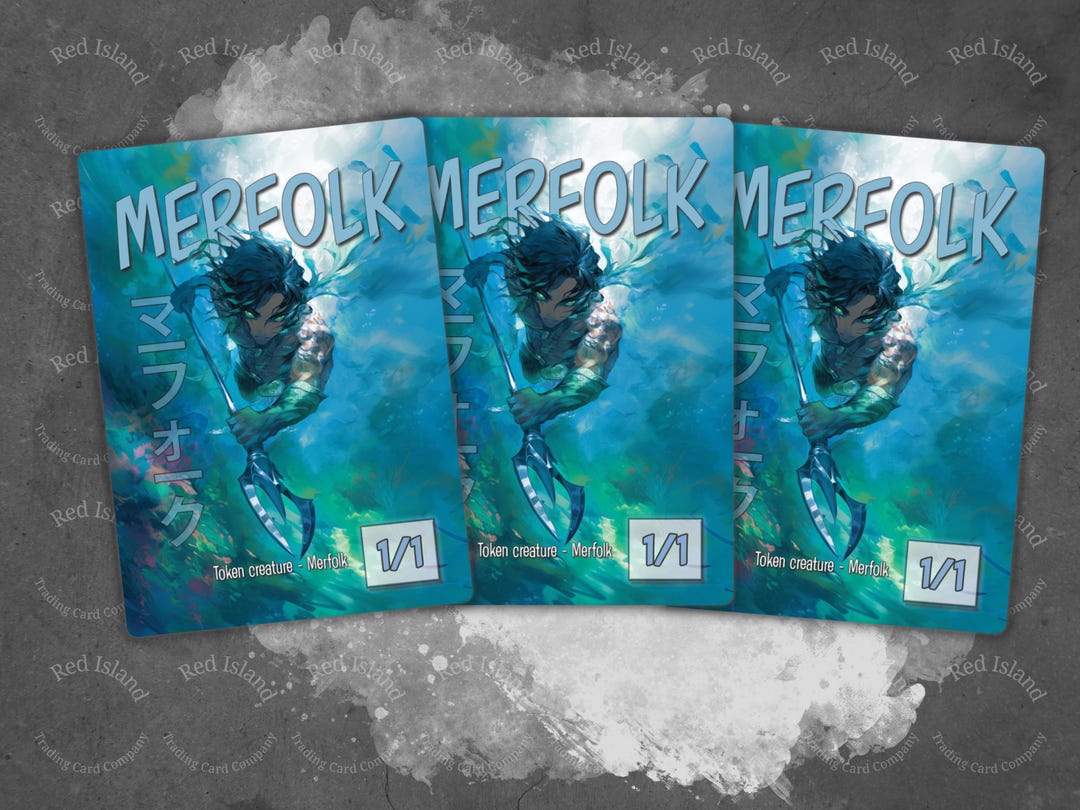 Special Buy! 3 X MERFOLK (1/1) MTG Custom FOIL Token + Free Shipping ...