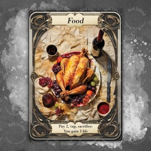 Jeton d'art en papier FOOD pour MTG et autres jeux de cartes à collectionner, jeton unique