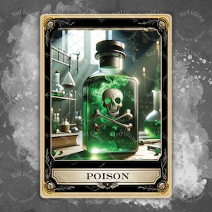Jeton d'art fantastique POISON pour MTG et autres jeux de cartes à collectionner, jeton unique