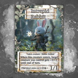 Jeton personnalisé Bloomburrow Offspring - Lapin intrépide, pour les decks de test MTG Magic Play