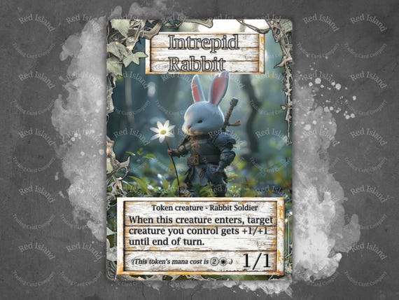 Bloomburrow Offspring Custom Token - Intrepid Rabbit, for MTG