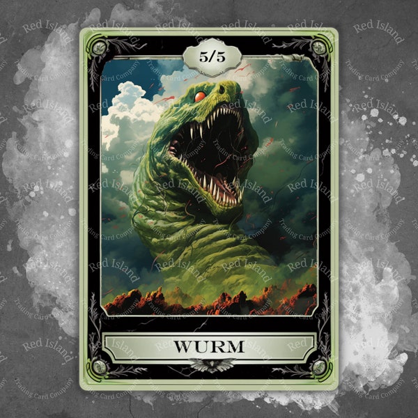 WURM Vibrant Fantasy Art Token for MTG and other trading card games, Single Token