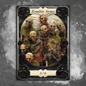 Jeton d'art en papier ZOMBIE ARMY pour MTG et autres jeux de cartes à collectionner, jeton unique