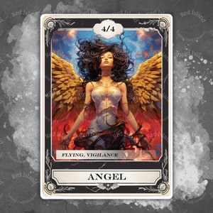 Jeton d'art fantastique ANGEL pour MTG et autres jeux de cartes à collectionner, jeton unique