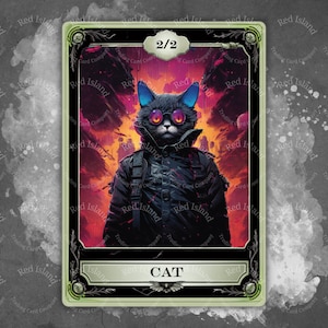 Jeton d'art fantastique CAT pour MTG et autres jeux de cartes à collectionner, jeton unique