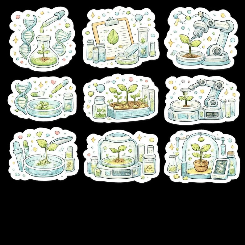 Physical Science Microscope Sticker Science Lab Stickers: Beakers, Microscopes, Goggles – Fun Chemistry ...