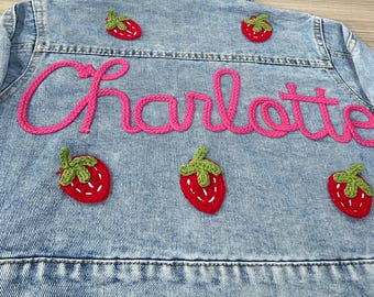 Personalized Baby Embroidered  Denim Jacket, Custom Toddler Girls Name Jean Jacket, Boys Jacket With Name, Birthday Gift For Kids
