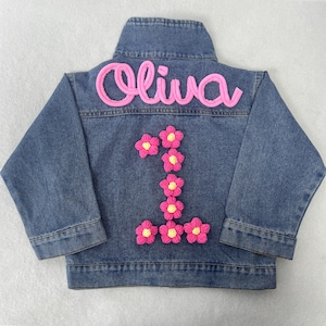 Personalisierte Kinder Patches Jeansjacke, benutzerdefinierte Mädchen Kleinkind Name Brief Jacke, Jungen Patch Jacke mit Namen, Geburtstagsgeschenk für Kinder