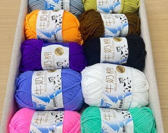 90 Colors Soft Acrylic Cotton YarnArt 50 g, Amigurumi Doll Animal Yarns, Gradient aqus cotton and polyacrylic for crocheting and knitting
