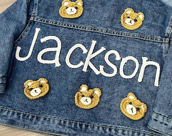 Personalized Baby Embroidered  Denim Jacket, Custom Toddler Girls Name Jean Jacket, Boys Jacket With Name, Birthday Gift For Kids