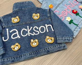 Personalized Baby Embroidered  Denim Jacket, Custom Toddler Girls Name Jean Jacket, Boys Jacket With Name, Birthday Gift For Kids