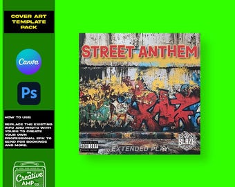 Mall för albumomslag till Street Anthem | Djärv urban graffitidesign för rap, hiphop och musikvarumärkesbyggande