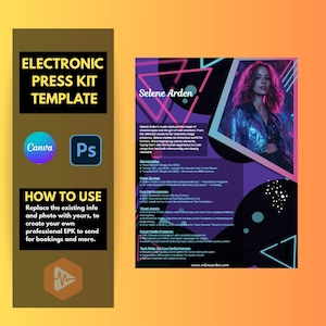 Customizable Artist EPK Template for Canva | Musician Press Kit | Editable Music Marketing Tool