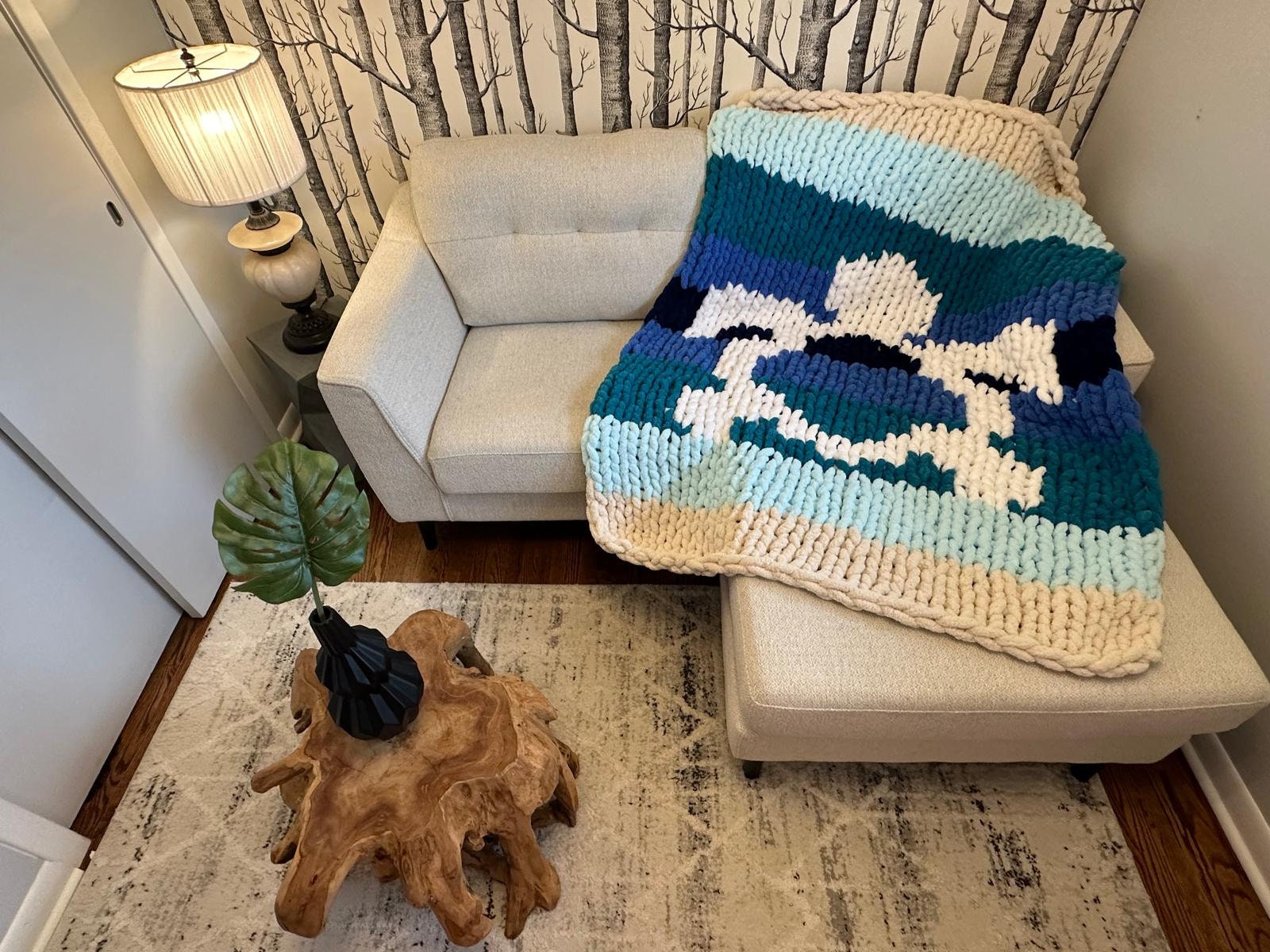 Sea Turtle Handmade Chunky Knit Blanket - Etsy