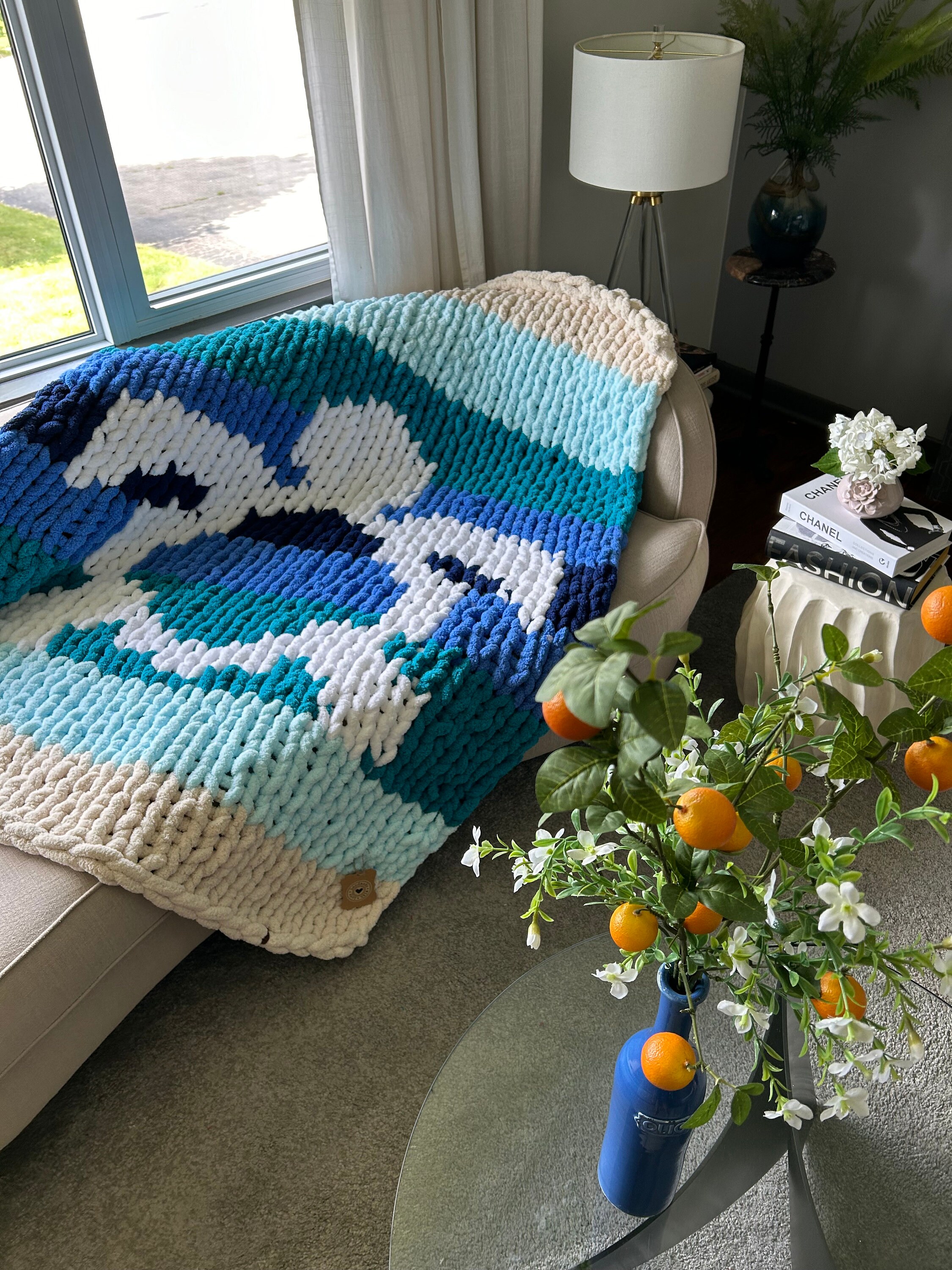 Sea Turtle Handmade Chunky Knit Blanket - Etsy
