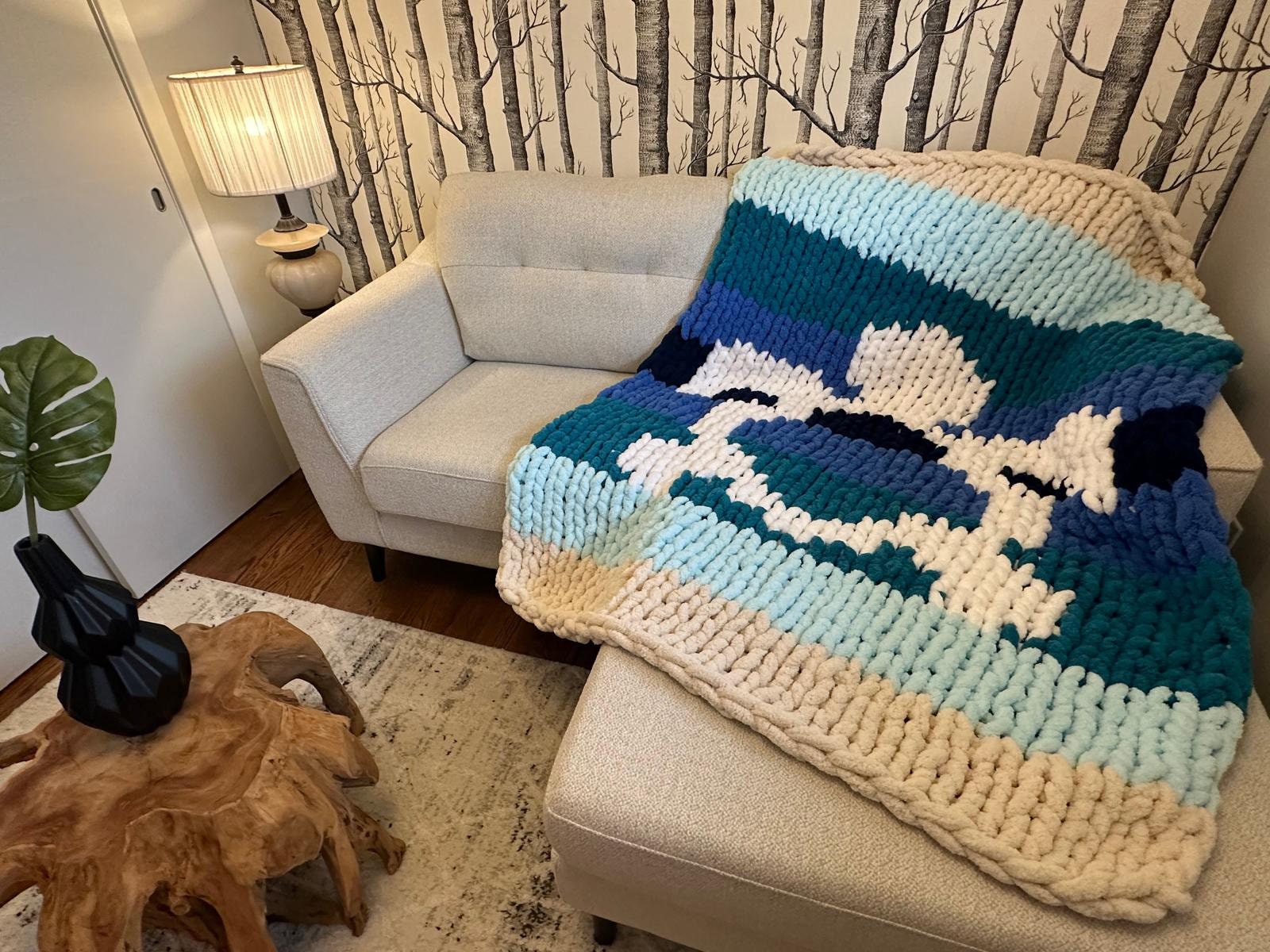 Sea Turtle Handmade Chunky Knit Blanket - Etsy