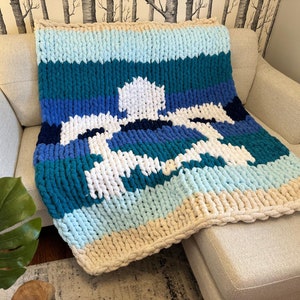 Sea Turtle Handmade Chunky Knit Blanket - Etsy