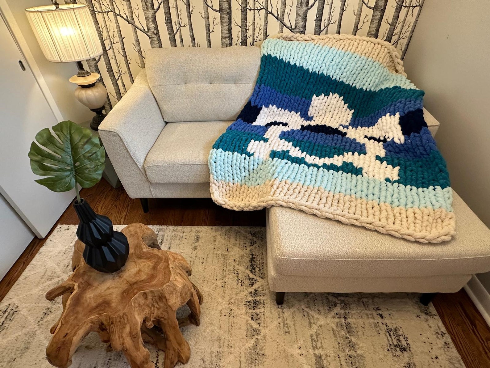 Sea Turtle Handmade Chunky Knit Blanket - Etsy