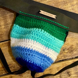 Suspensorio de crochet con la bandera del orgullo gay, hecho a mano, cualquier talla