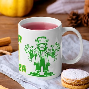 Frankenstein Halloween Mugs, Personalized Frankenstein Mug, Frankenstein Coffee Mug, Halloween Mug, Personalized gifts, Vintage Halloween,