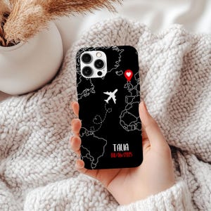 Personalised Custom Name,Travel case with world map,Travel world map Case for iPhone,Vintage map design,World Map Phone Case Travel Print