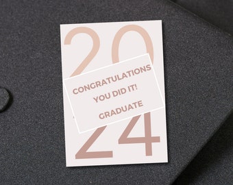 Graduate Printable Card Graduate Printable Card You Did It Card Graduation Congratulations 2024