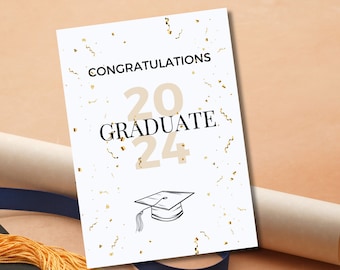 2024 Absolventenkarte zum Ausdrucken Absolventenkarte zum Ausdrucken Sie gratulieren zum Abschluss