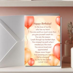 Druckbare alles Gute zum Geburtstagmann oder Frau Sentimentale Grußkarte druckbare Karte Feiern Sie Partner Geburtstag Sofort-Download