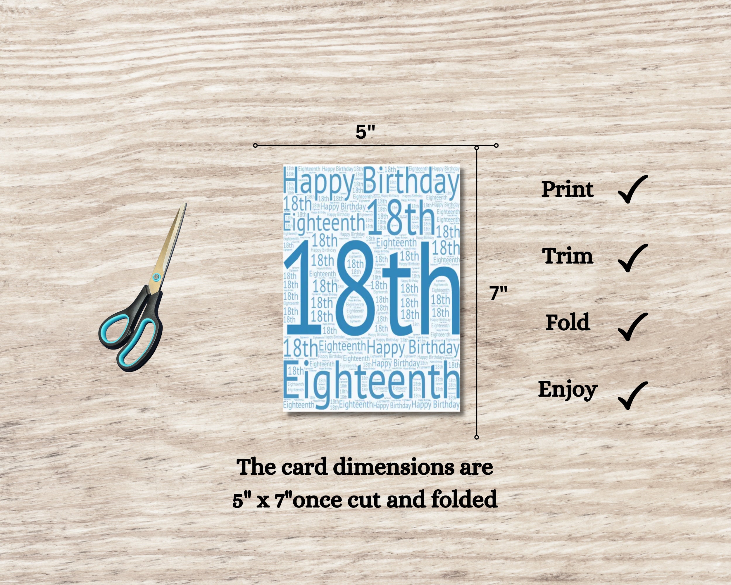 18th Birthday Card, Printable Birthday Card, Milestone Card, 18th ...