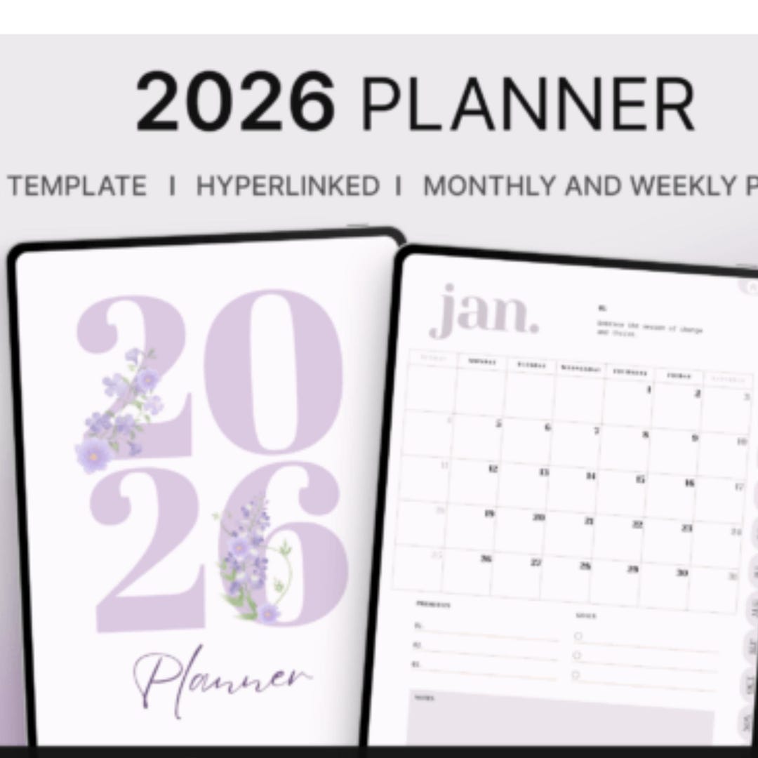 2026 Hyperlinked Digital Planner Editable Canva Template Resell Ready ...