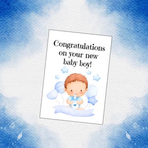 È un maschio Stampabile Congratulazioni Nascita di Baby Shower Scheda Blu Nascita Scheda Download Immediato