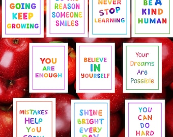 Motivational Classroom Poster Set: Growth Mindset Decor (Digital Download, Set of 10)